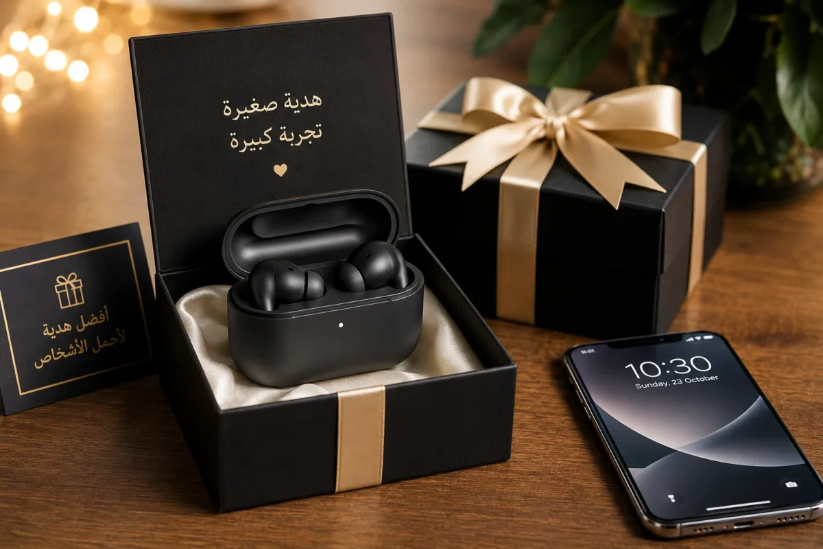سماعات لاسلكية هدية حديثة مع أنواع مختلفة من سماعات الأذن والهدايا التقنية
