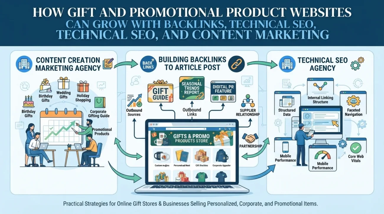 How Gift and Promotional Product Websites Can Grow with Backlinks, Technical SEO, and Content Marketing